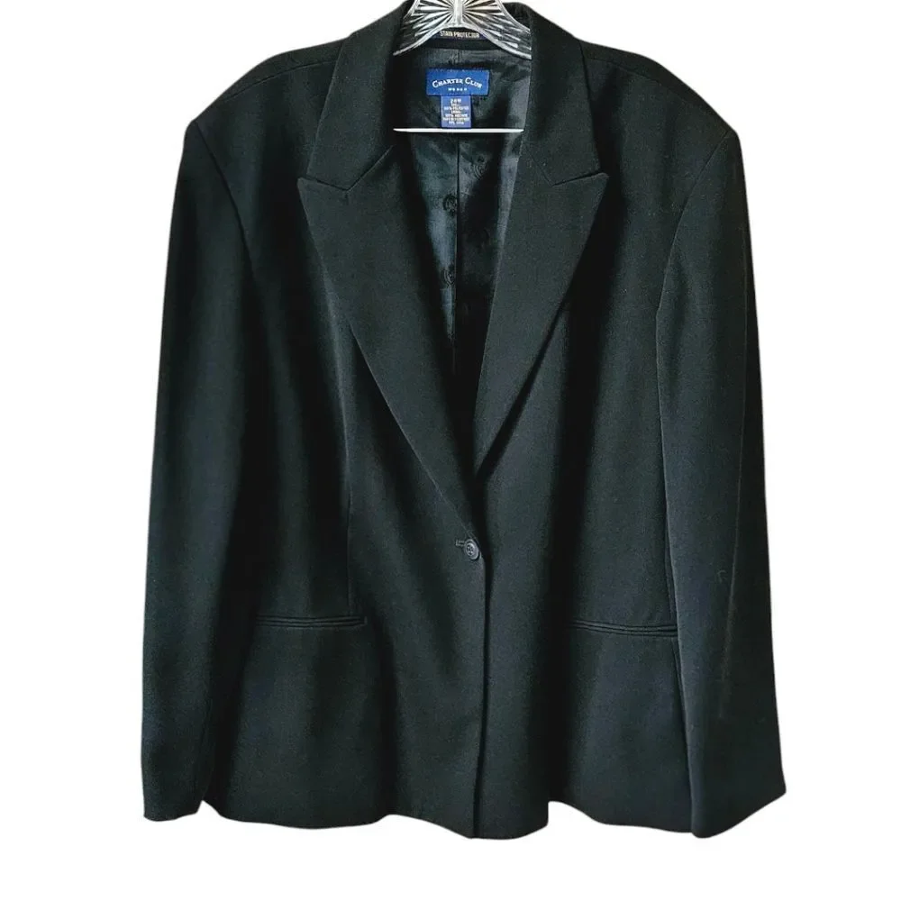 Charter Club 3X Black Blazer Bar III Pants Coordinated Suit Set - Picture 3 of 16